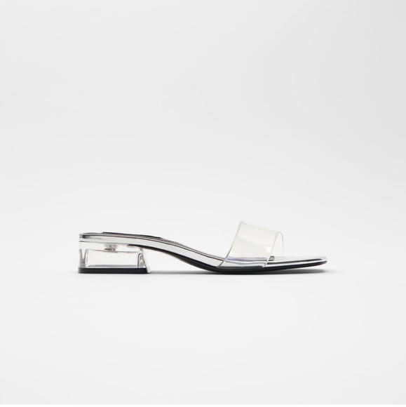 Zara Clear Sandals Low Heel